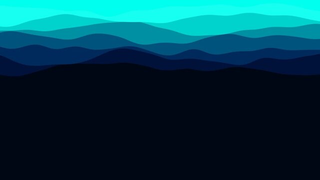 Abstract blue wavy terrain lines animation