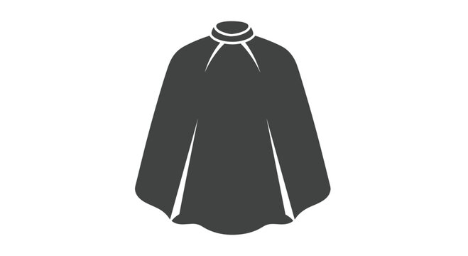 Professional black hairdressing cape, designed to protect clients' clothing during haircuts, coloring, and other salon treatments.
