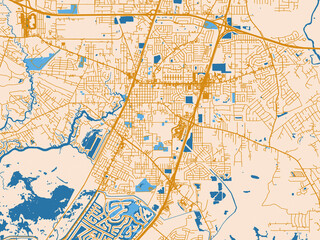 Fototapeta premium Infographic city map of Sidell, Louisiana