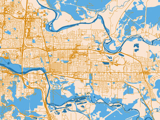 Fototapeta premium Street network map of Springfield, Oregon