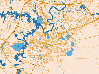 Fototapeta premium Urban grid map of Suffolk, Virginia