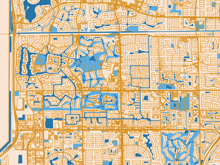 Obraz premium Urban grid map — Tamarac, Florida