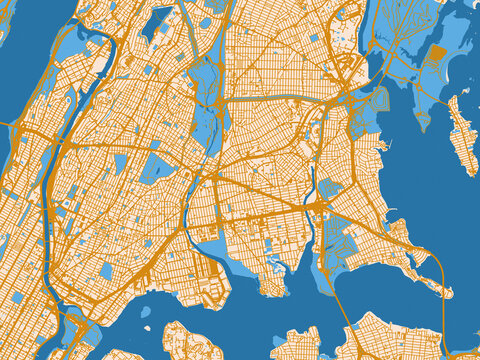 Street grid map of The Bronx, New York