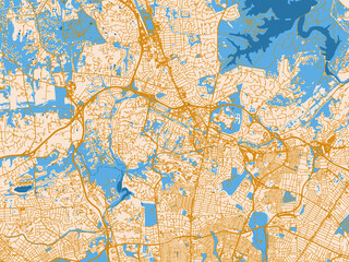 Naklejka premium Towson, Maryland – street map