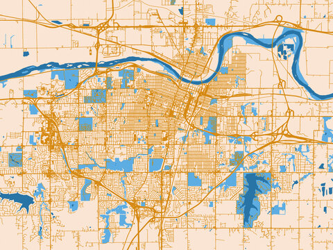 Urban map poster &mdash; Topeka, Kansas