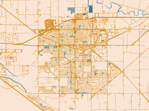 City map poster of Tracy, California
