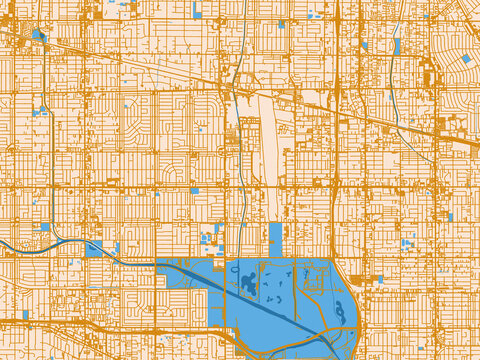Street network map &mdash; Van Nuys, California