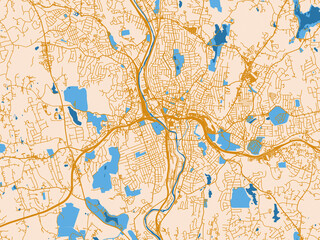 Fototapeta premium City map poster of Waterbury, Connecticut