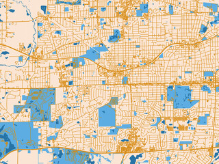 Naklejka premium Road network map of Wheaton, Illinois