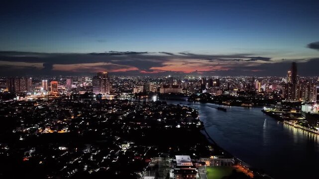 The most beautiful Koh Pich district at night in the Phnom Penh, Cambodia