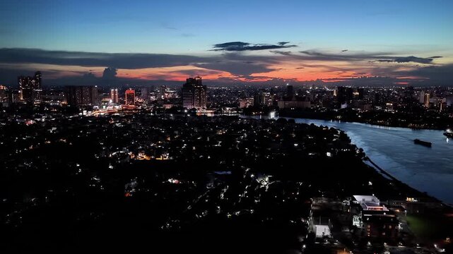 The most beautiful Koh Pich district at night in the Phnom Penh, Cambodia