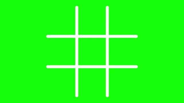 XOX Game Board Animation on Green Background