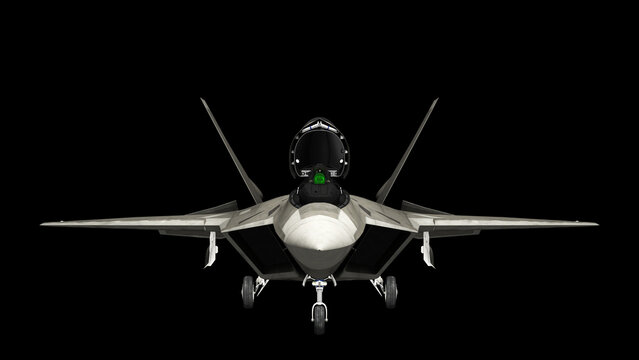 f 22 jet fighter isolated on transparent background 3d rendering illustration
