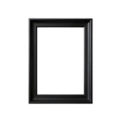 Fototapeta premium Formal black picture frame stands elegantly against a clean white background, portrait orientation