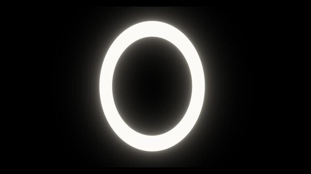 Glowing White Ring In Dark Void Abstract Background