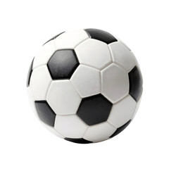 Naklejka premium Classic soccer ball with traditional black and white pattern isolated on white background