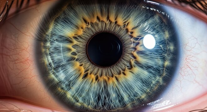 Detailed Close-Up of a Human Eye.