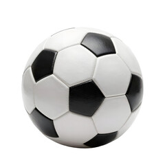 Fototapeta premium Close-up of a classic black and white soccer ball on a clean white background