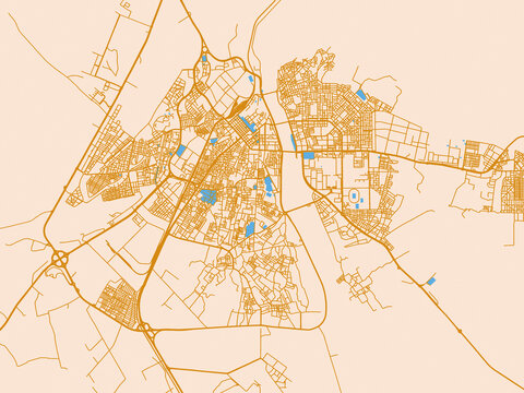 City layout map of Biskra, Algeria