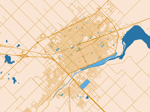 Street map of Junin, Argentina