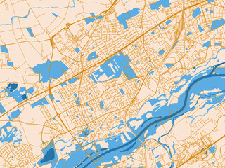 Fototapeta premium Street grid map of Traun, Austria