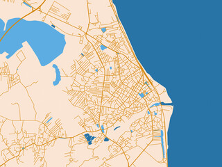 Fototapeta premium Street map of Lankaran, Azerbaijan