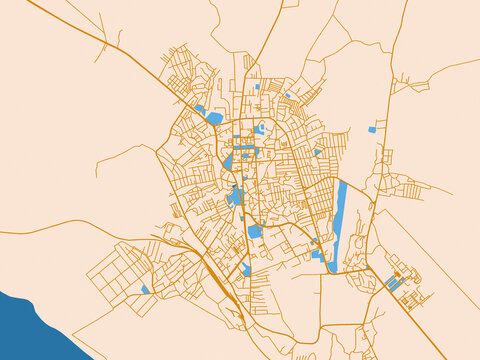 Simplified city layout of Nakhchivan, Azerbaijan