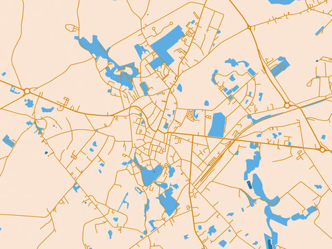 City cartography of Binche, Belgium