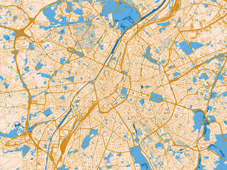 Fototapeta premium City cartography of Brussel, Belgium