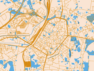 Fototapeta premium Mons, Belgium – urban map