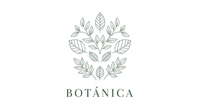Botanica leaf logo with text.