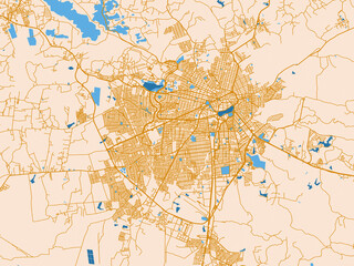Fototapeta premium Urban street grid of Campina Grande, Brazil