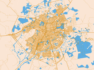 Fototapeta premium Urban grid map — Campo Grande, Brazil