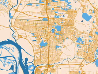 Fototapeta premium Urban cartographic illustration — Canoas, Brazil