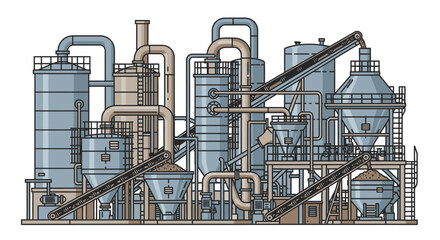 Fototapeta premium Industrial factory machinery equipment setup.
