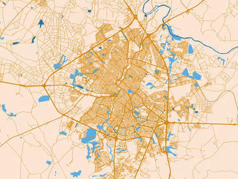 Urban map of Ribeirao Preto, Brazil