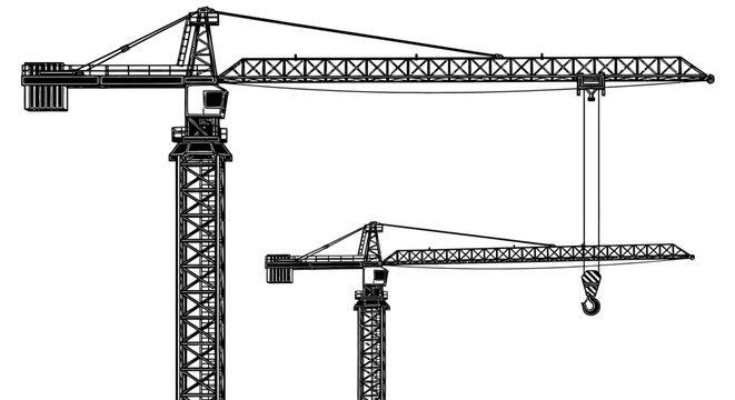 Large construction crane with hook 2.