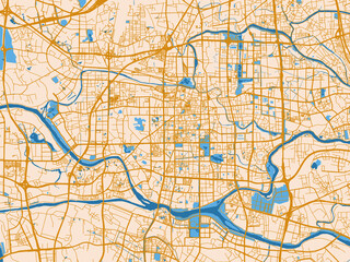 Obraz premium Urban map background of Foshan, China