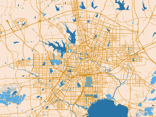 Obraz premium Cartographic street layout — Hefei, China