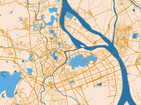Urban map poster &mdash; Jiangmen, China