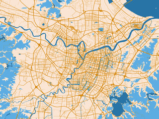 Fototapeta premium City plan map of Ningbo, China