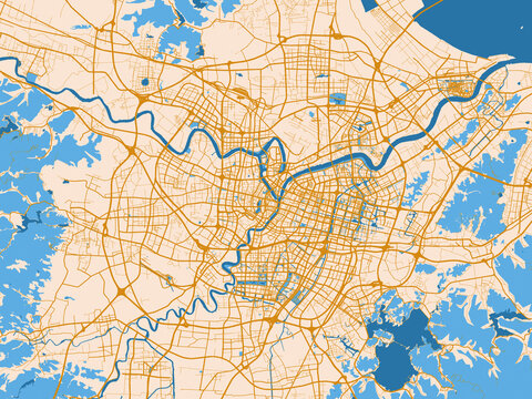 City plan map of Ningbo, China