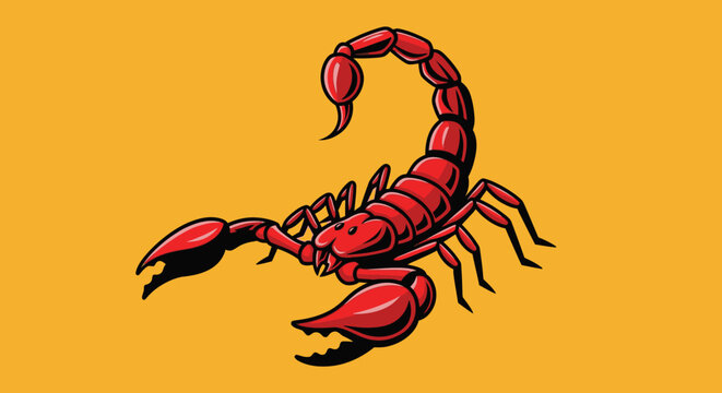 Red scorpion side profile view.