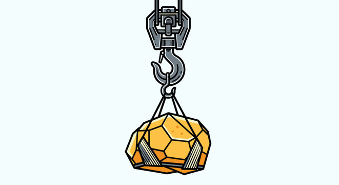 Yellow gemstone on a hook chain.