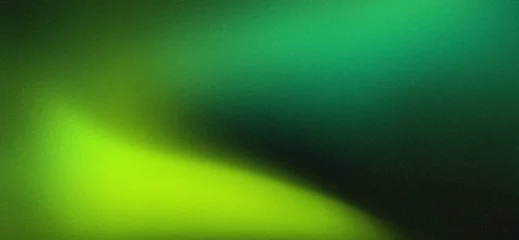 Fotobehang Ombre Dark moody glowing green and black gradient. Subtle noise texture. Aurora effect. Atmospheric abstract background perfect for modern layouts, tech visuals, and dramatic designs.  © JUBO SIAK