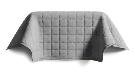Fototapeta premium modern grey quilted sofa cover with textured fabric for cozy home decoration