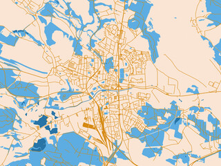 Fototapeta premium City layout map – Ceska Lipa (Czechia)