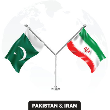 Iran and pakistan flags on pole with worldmap behind them, Iran and Pakistan Friendship, Pak vs Iran, Cruid Oil.