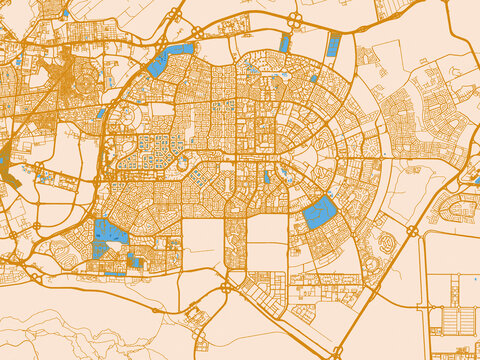 Urban map poster &mdash; New Cairo, Egypt