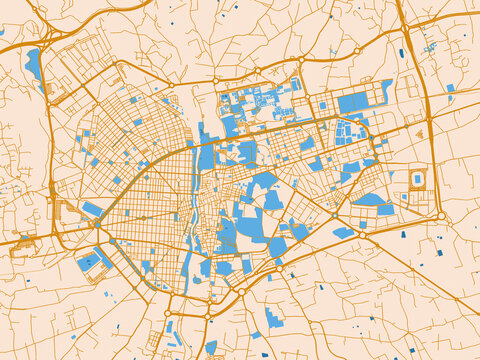 Urban cartographic illustration &mdash; Elche, Spain